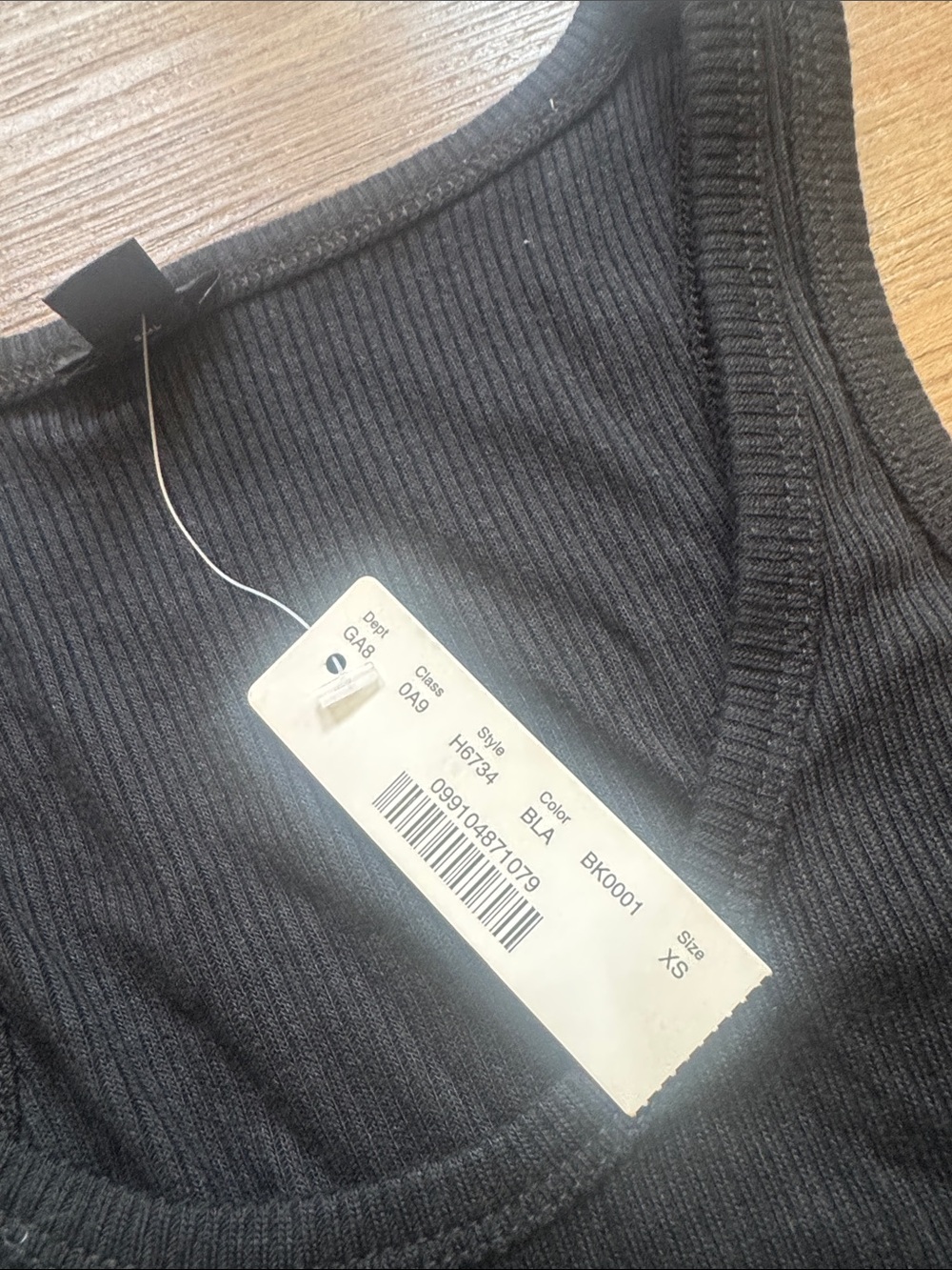 J.Crew large black cotton ribbed tank XS NWT modal - Picture 2 of 4